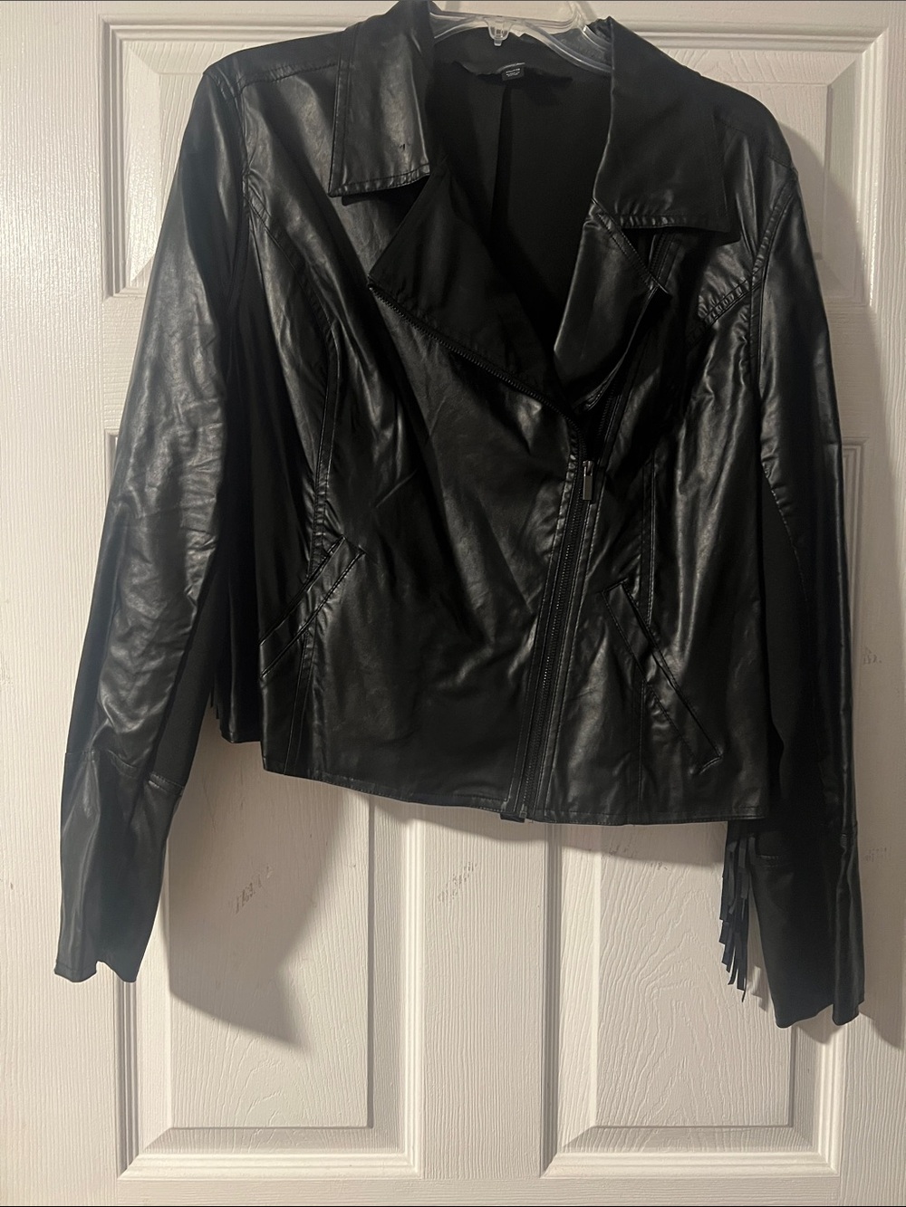 Mossimo Supply Co. Black Faux Leather Asymmetrical Moto Jacket